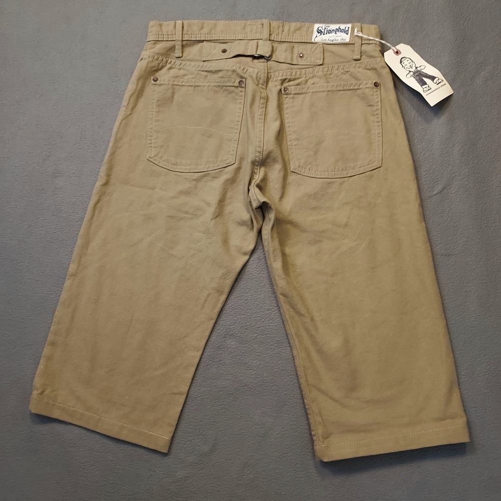 NOS The Stronghold Shorts Mens 31  X 16" Brown Button Fly Bermuda Denim Made USA